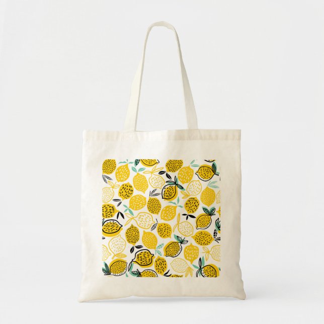 Tote Bag Citron Design été Illustration Vintage (Devant)