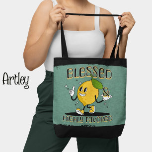 Tote Bag Citron Joyeux rétro béni et hautement Favorisé