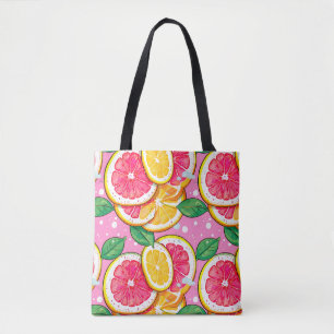 Tote Bag Citron Rose Pointillé