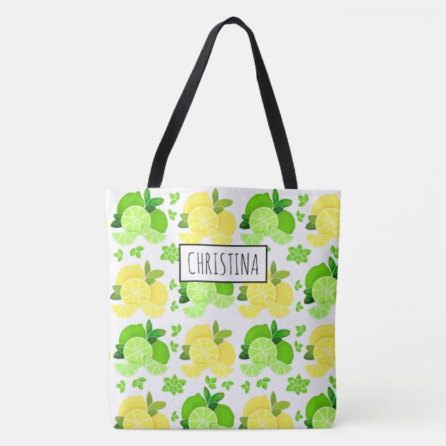 Tote Bag Citrons citrons | tranches de citron vert (Devant)