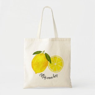 Tote Bag Citrons d'aquarelle personnalisés