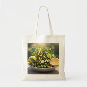 Tote Bag Citrons ensoleillés, olives, tranches d'agrumes
