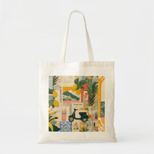 Tote Bag Citrons Méditerranéens Jaunes Vintage Côte Italien