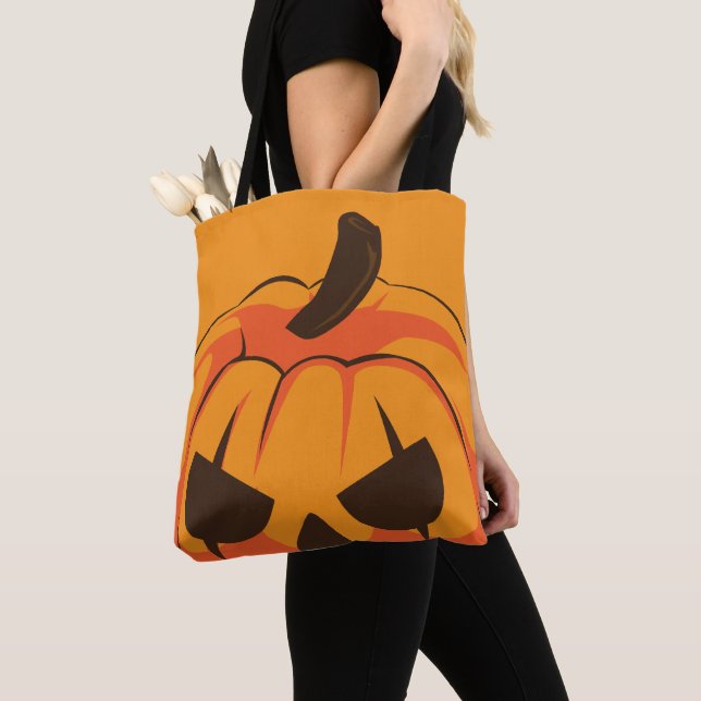 Tote Bag Citrouille classique de Halloween Jack O Lantern (De près)