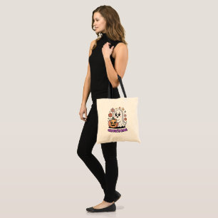 Tote Bag Citrouille d'accrochage de Ghost Retro Cute Hallow