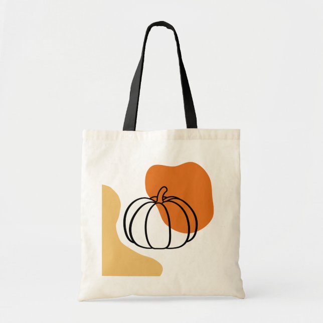Tote Bag Citrouille d'automne avec Orange Blob et forme Abs (Devant)