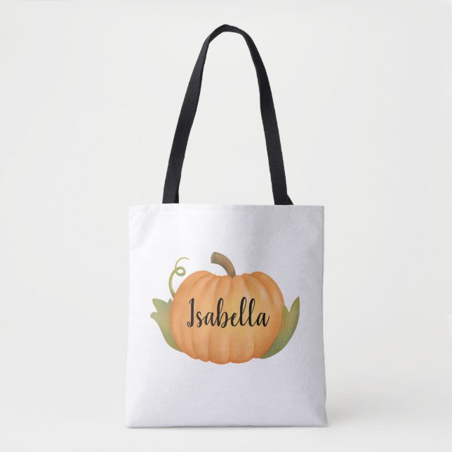 Tote Bag Citrouille d'automne personnalisé (Devant)