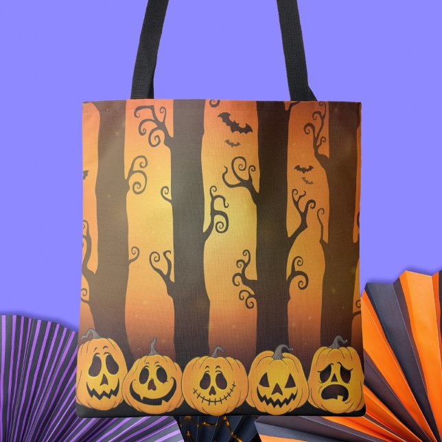Tote Bag Citrouille de Halloween mignonne Jack O Lantern (Créateur téléchargé)