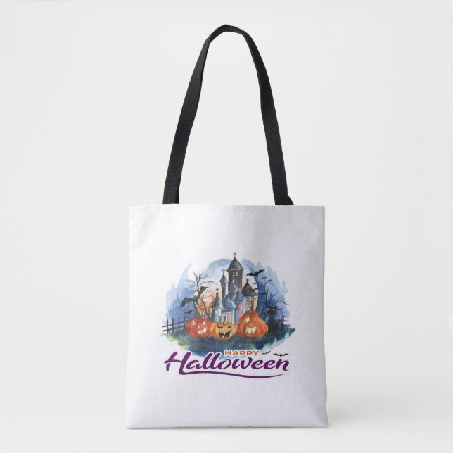 Tote Bag Citrouille d'Halloween (Devant)