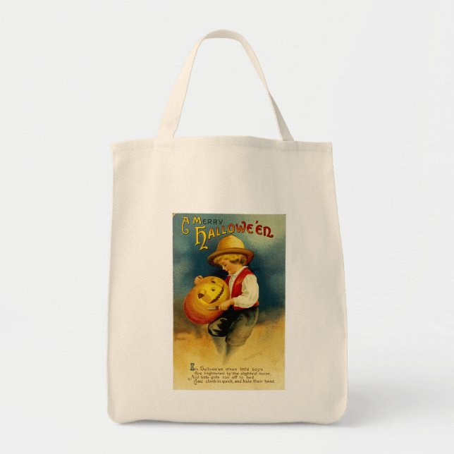 Tote Bag Citrouille d'Halloween (Devant)