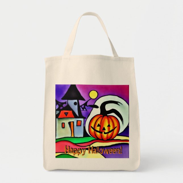 Tote Bag Citrouille d'Halloween 2 (Devant)
