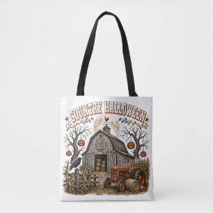 Tote Bag Citrouille d'Halloween de la grange de tracteur ag