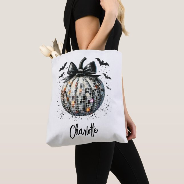 Tote Bag Citrouille d'Halloween Disco Personnalisé (De près)