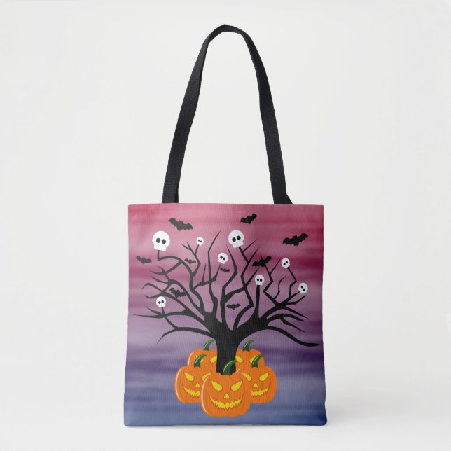 Tote Bag Citrouille d'Halloween Jack o’ Lanterne Dead Tree (Devant)