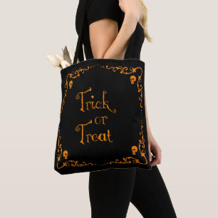 Tote Bag Citrouille d'Halloween Orange et Noir Farce ou Fri