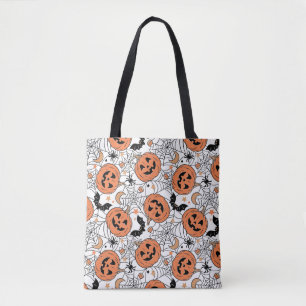 Tote Bag Citrouille éffrayant Motif Halloween