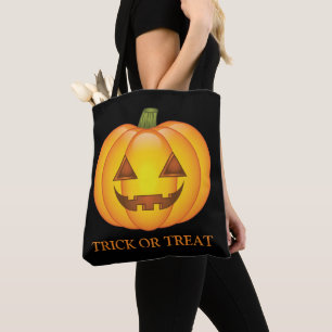 Tote Bag Citrouille Halloween Cute Avec Tricot Ou Texte De