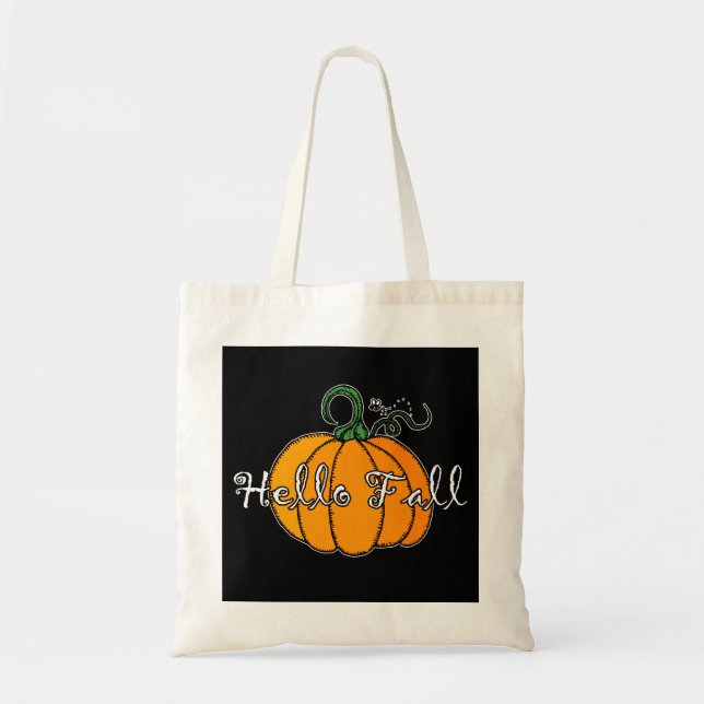 Tote Bag Citrouille Hellow Citrouille Hello Fall (Devant)