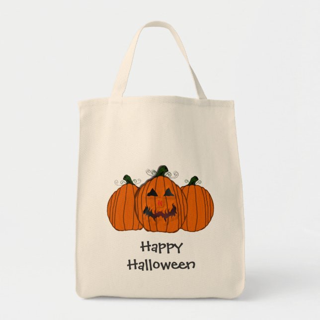 Tote Bag Citrouille heureux de Halloween (Devant)