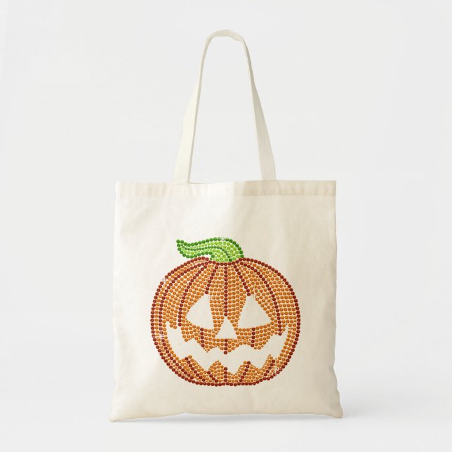 Tote Bag Citrouille imprimé de Jackolantern de fausse (Devant)