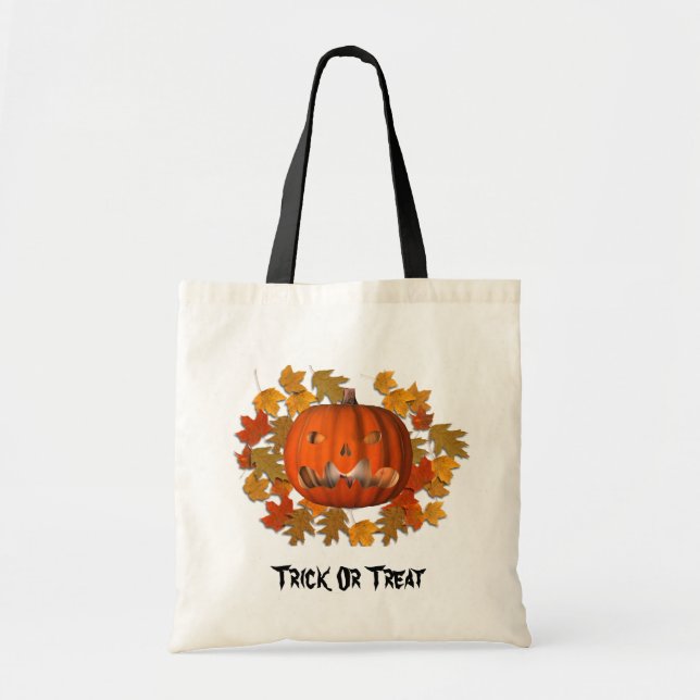 Tote Bag Citrouille Jack-o'-lantern Halloween Cute (Devant)