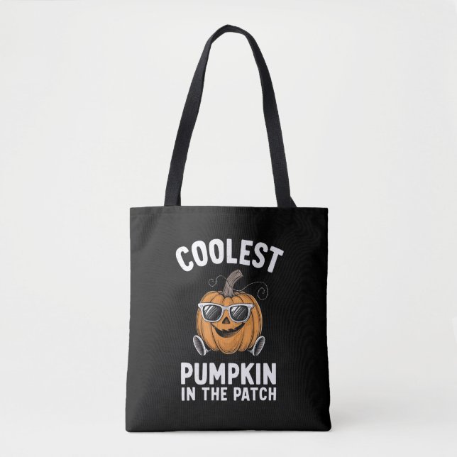 Tote Bag Citrouille la plus cool du patch Halloween (Devant)