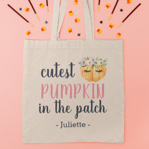 Tote Bag Citrouille le plus précis dans le patch   Enfants 