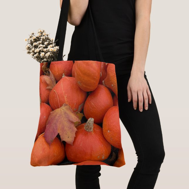 Tote Bag Citrouille orange lumineux Fourre-tout (De près)