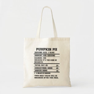 Tote Bag Citrouille Pie Nutrition Fact.b