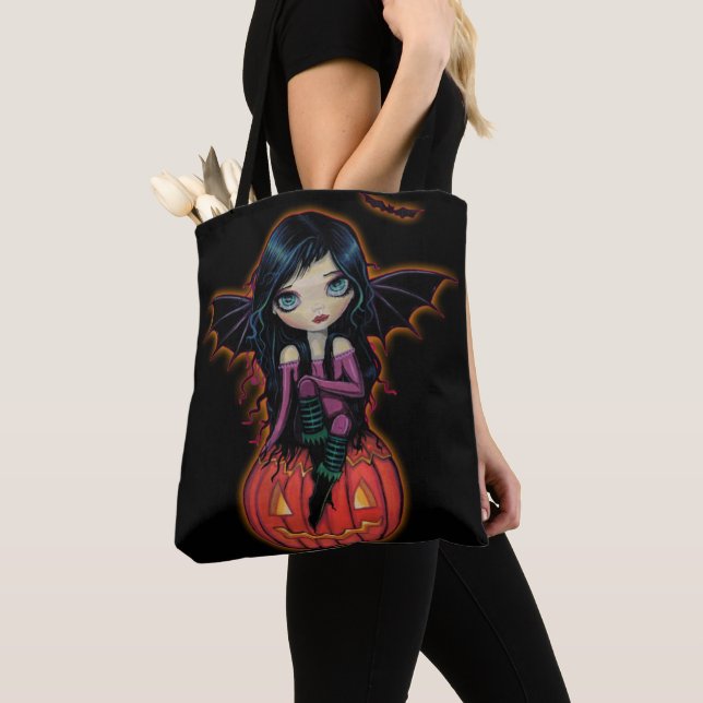 Tote Bag Citrouille Pixie Joli Grand Œil Œuvre d'Art (De près)