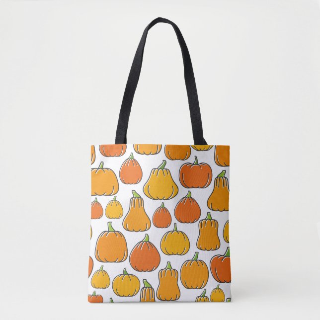 Tote Bag Citrouille récolter motif transparent. Oran mûr de (Devant)