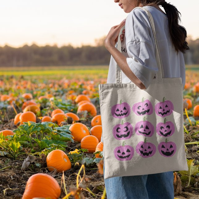 Tote Bag Citrouille rose (This item is for display purposes only to illustrate the design element.)