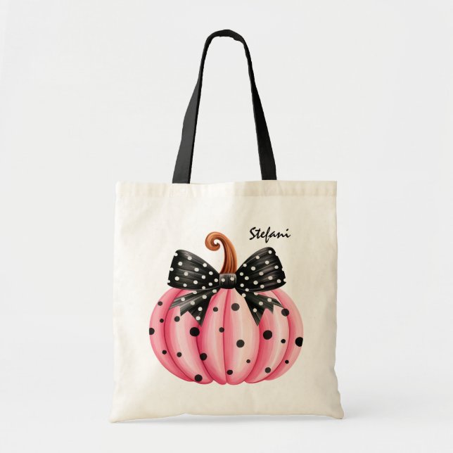 Tote Bag Citrouille rose rétro (Devant)