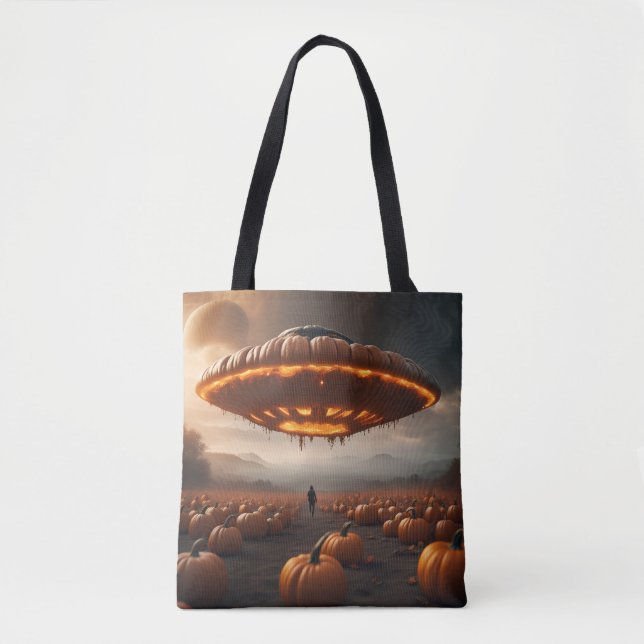 Tote Bag Citrouille Spatial Sur Planète (Devant)