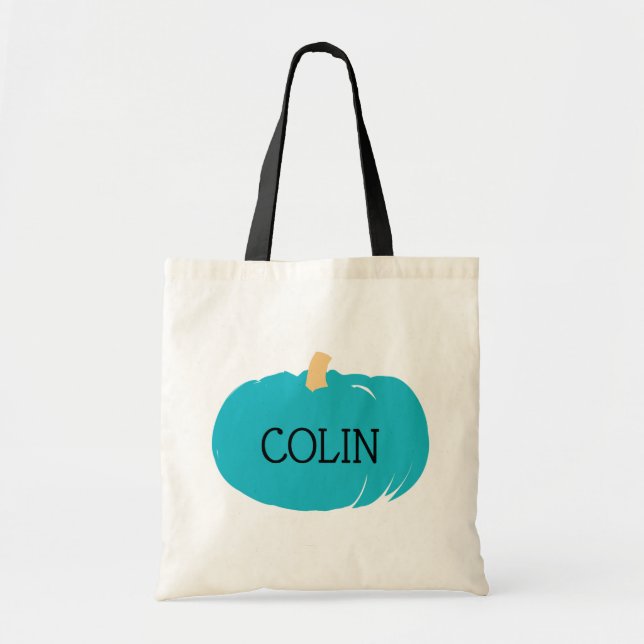 Tote Bag Citrouille turquoise Enfants Conscience de l'aller (Devant)