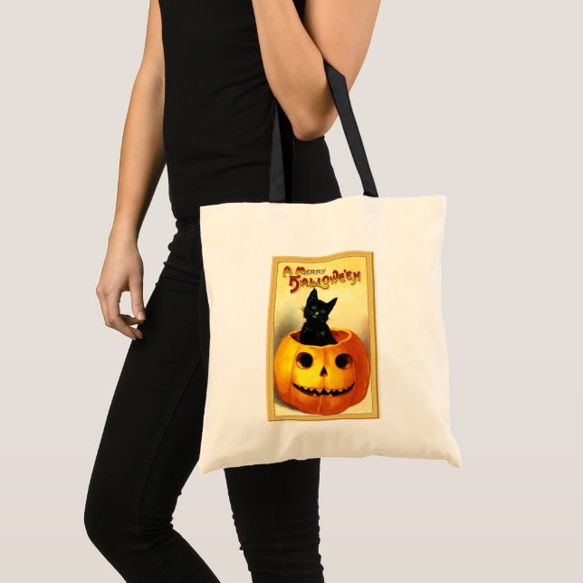 Tote Bag Citrouille vintage Halloween Jack O'Lantern (Devant (produit))