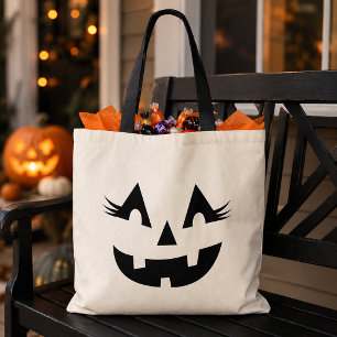 Tote Bag Citrouille Visage Femme Jack O Lantern Halloween