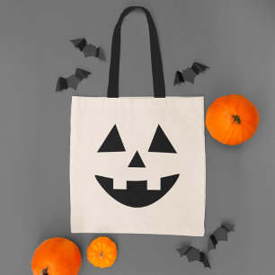 Tote Bag Citrouille Visage Jack O Lantern Mignon Halloween