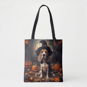 Tote Bag Citrouilles Beagle Halloween Épouvantables