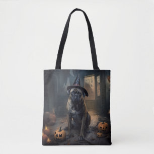Tote Bag Citrouilles Bullmastiff Halloween Épouvantables