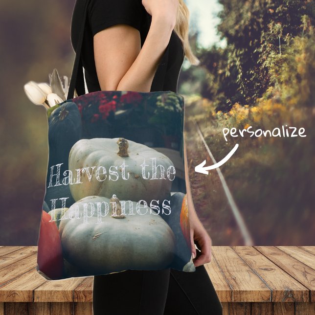 Tote Bag Citrouilles d'automne dans un jardin rustique (Créateur téléchargé)