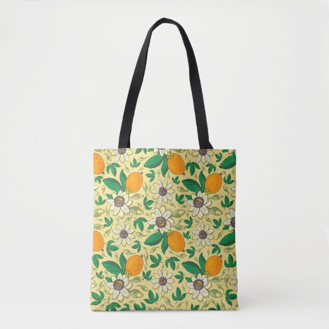 Tote Bag Citrouilles et Feuilles : Récolte d'automne (Devant)