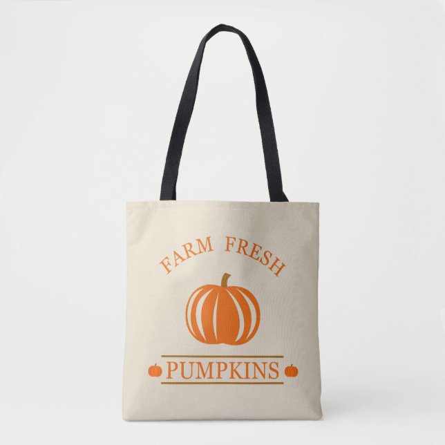 Tote Bag Citrouilles frais de ferme automne (Devant)