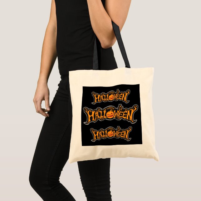Tote Bag Citrouilles Halloween Vintage (Devant (produit))