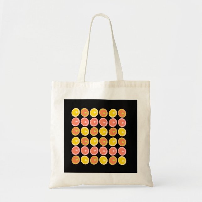 Tote Bag Citrus Candy Lemon Fruit Motif (Devant)
