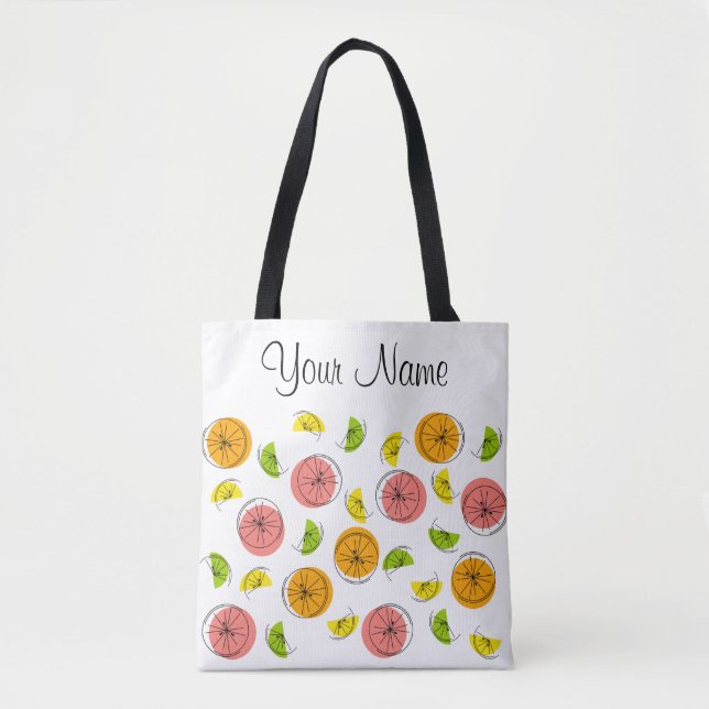 Tote Bag Citrus Multi Name partout sur fourre-tout (Devant)