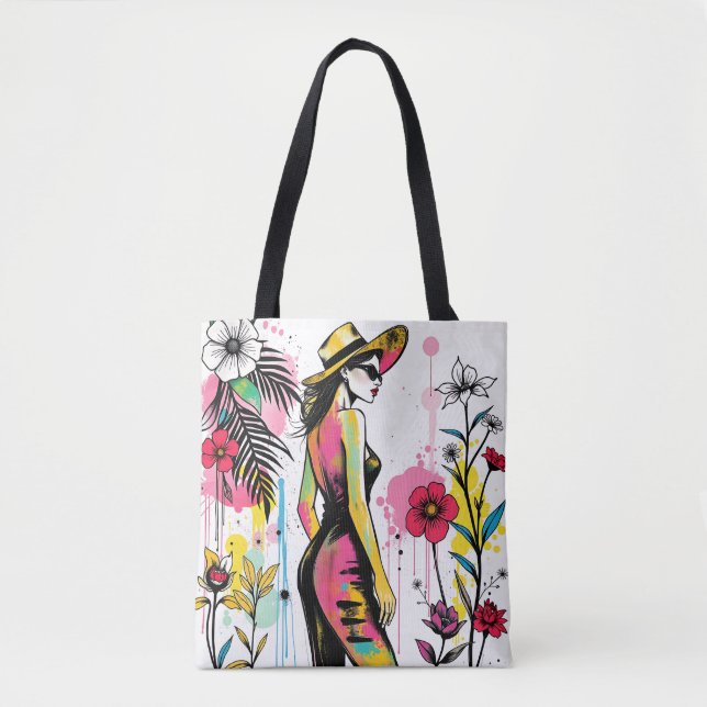 Tote Bag Citrus Teal Street Art Gallery illustration 🌟  (Devant)
