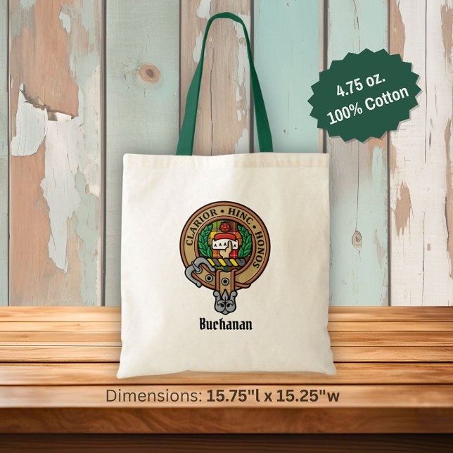 Tote Bag Clan Buchanan Crest sur Tartan (Créateur téléchargé)