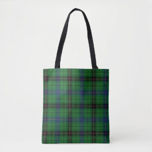 Tote Bag Clan Davidson Tartan Black Green Check