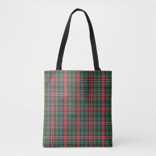 Tote Bag Clan Plaid MacCulloch Tartan rouge vert chèque